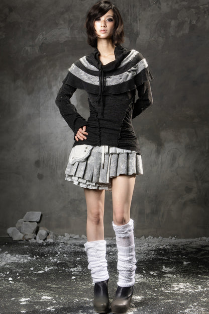 High-Waisted Multi-Layered Pleated Skirt
