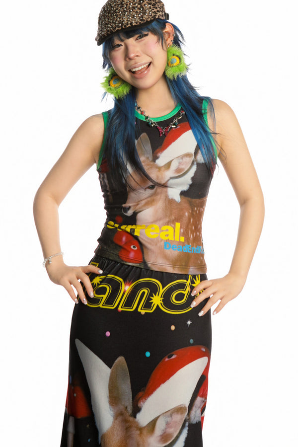 Y2K Devil Cat Print Sleeveless Tank Top