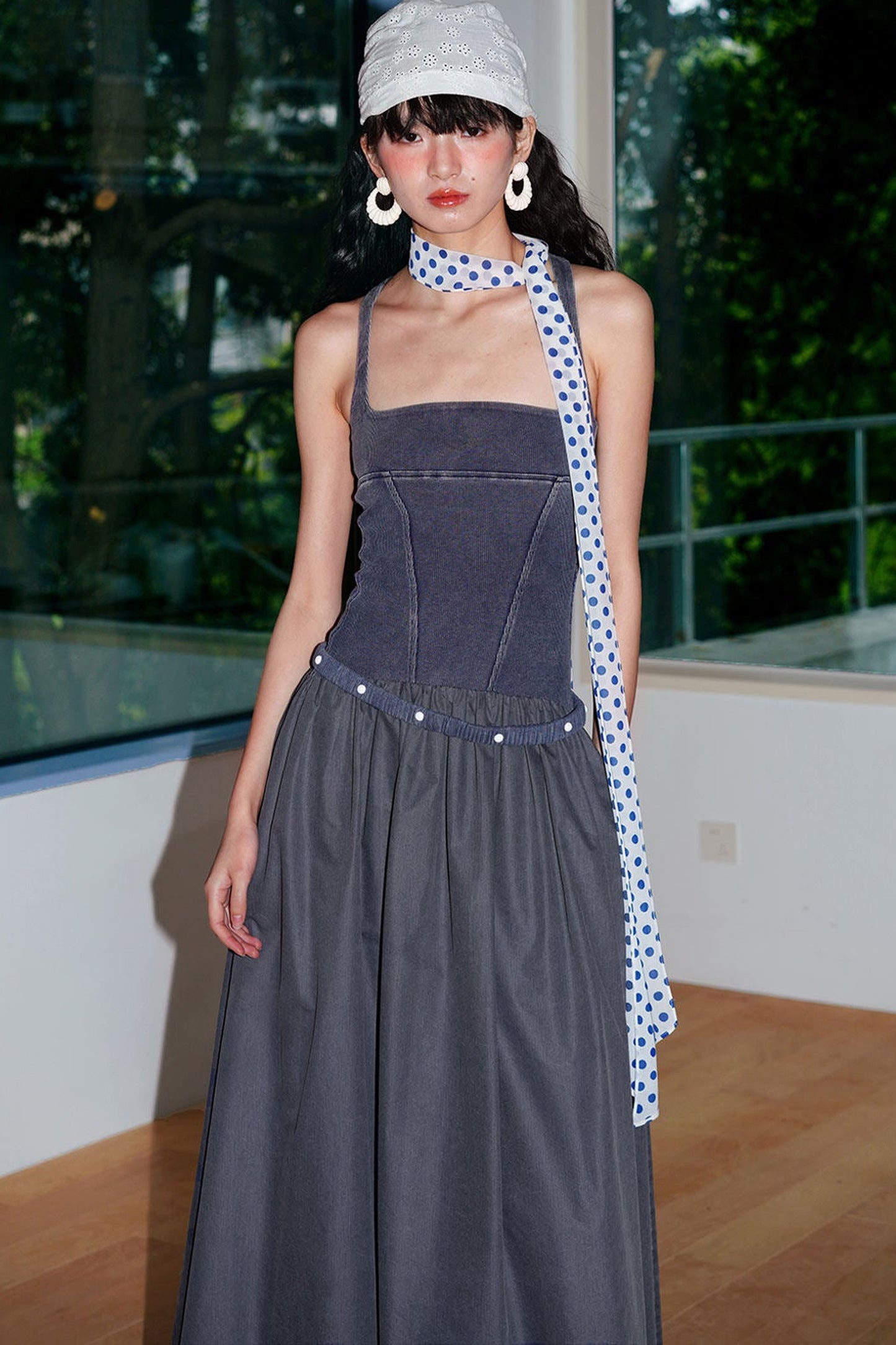 Distressed Washed Cotton Dress