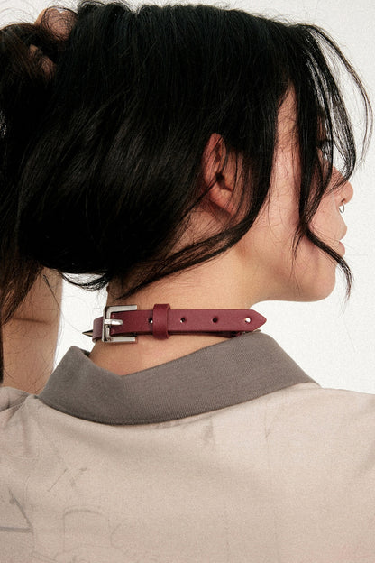 Punk Rivet Leather Necklace