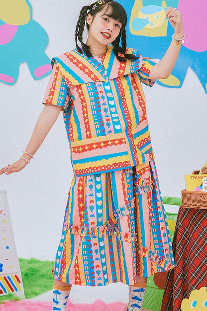 Kindergarten Paradise Print Skirt