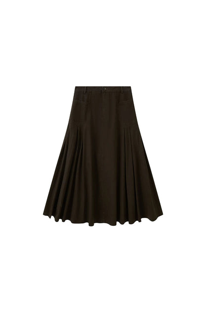 Pleated Pocket Umbrella Skirt