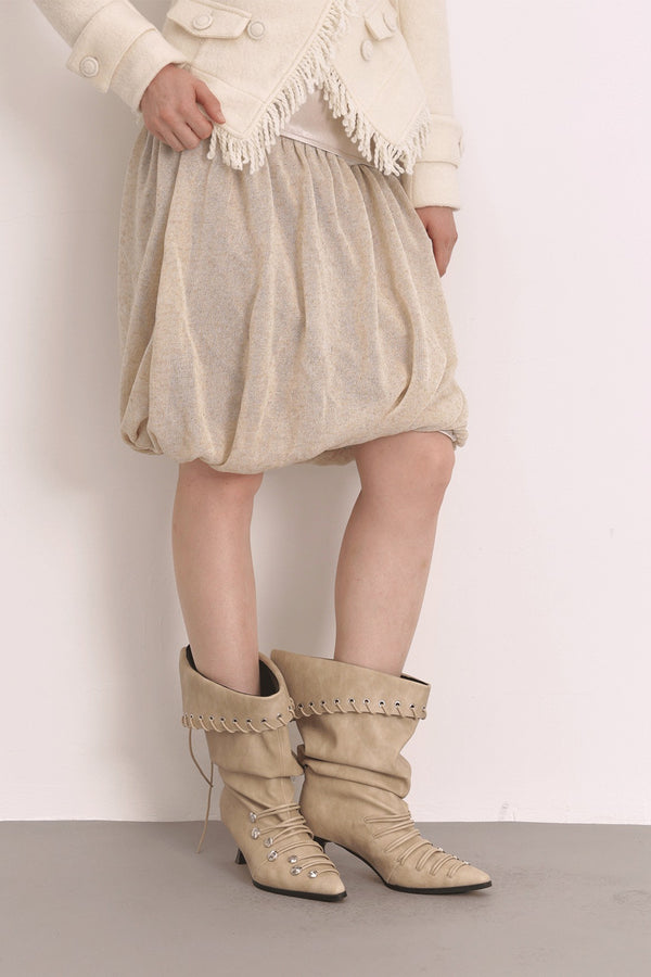 Oatmeal Oil Painting Texture Irregular Skirt