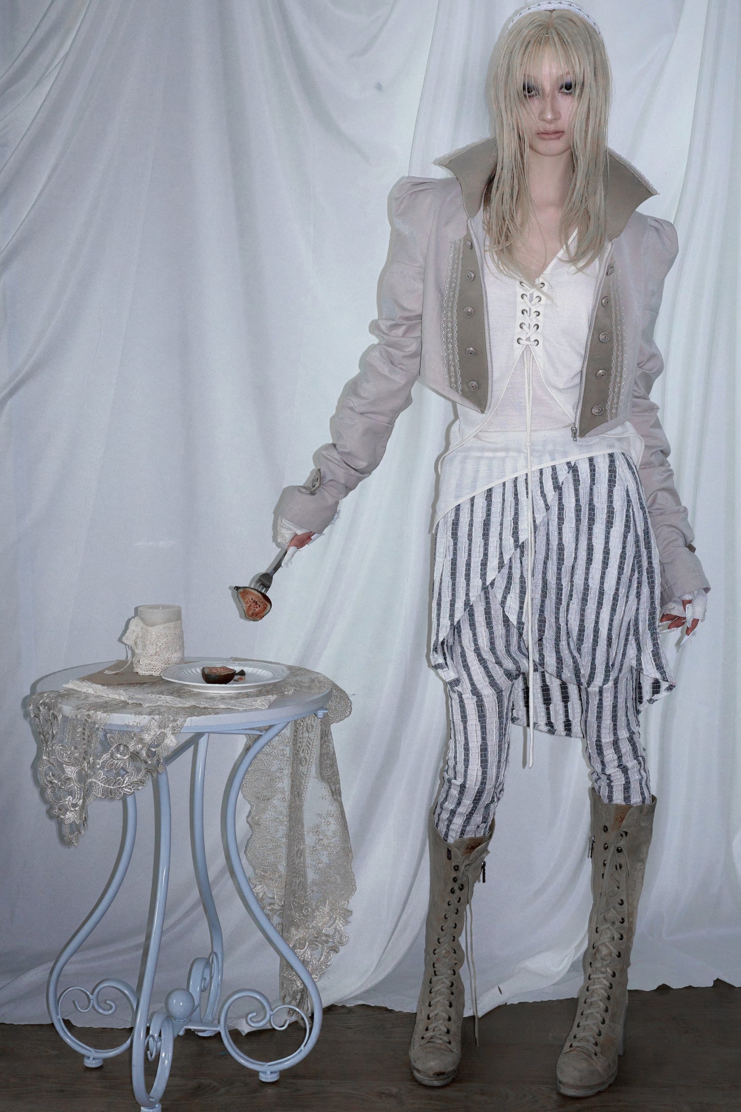 Leggings gonna a righe medievali