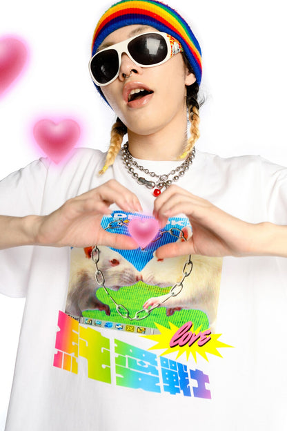 Pure Love Warrior lockere Subkultur-Bluse