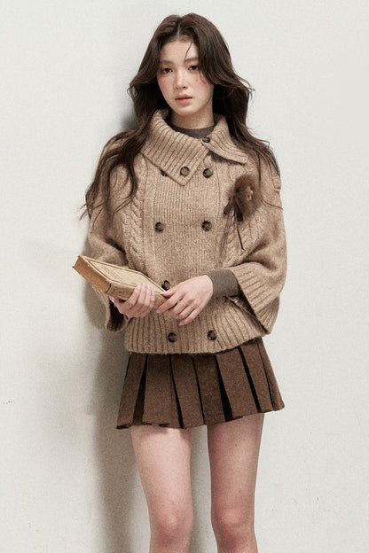 Double-Breasted Knit Jacket