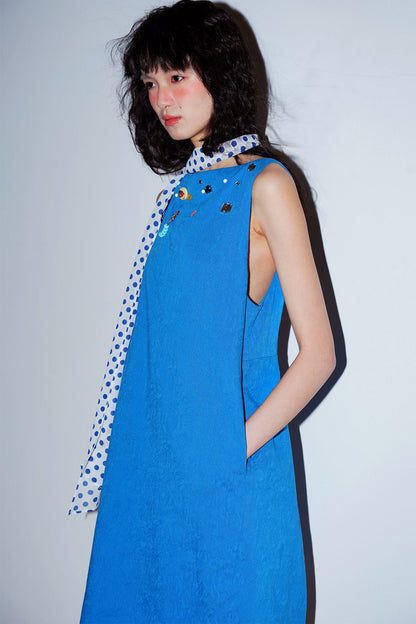 Studded Backless Tank Dress