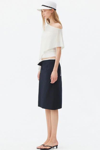 Irregular Linen Asymmetrical Cape Set-Up