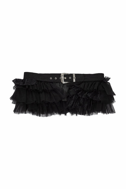 Irregular Multi-Layered Lace Skirt