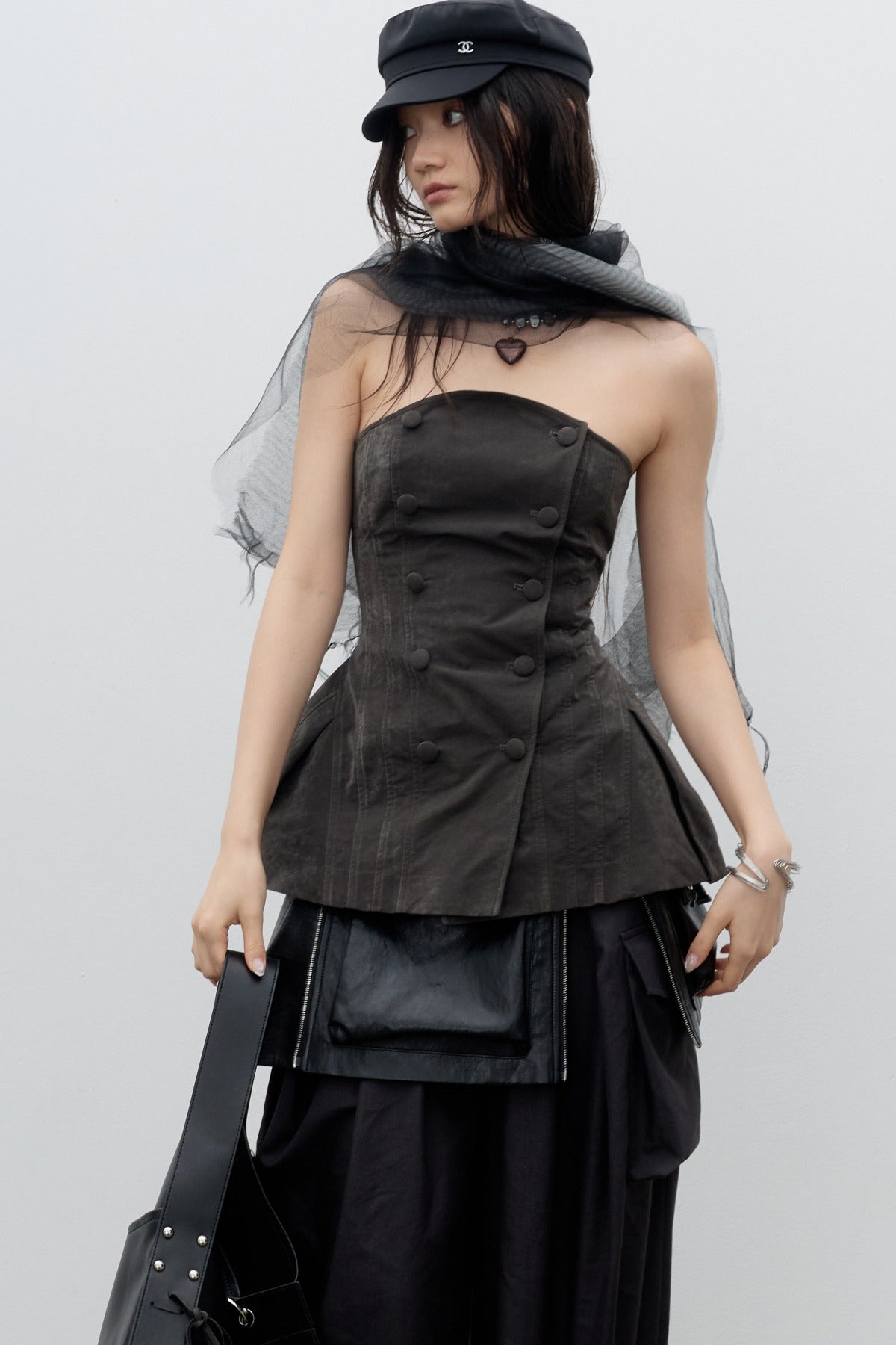 Corset-Style Folded-Waist Camisole