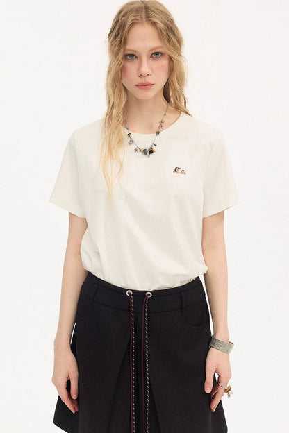 Loose Cotton Round Neck Top