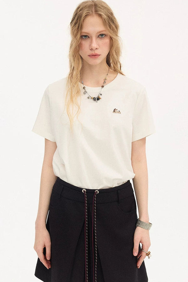 Loose Cotton Round Neck Top