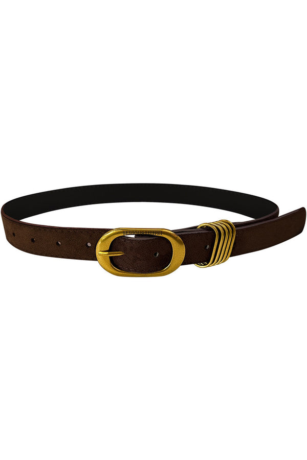 Bronze Suede Metal Buckle Belt