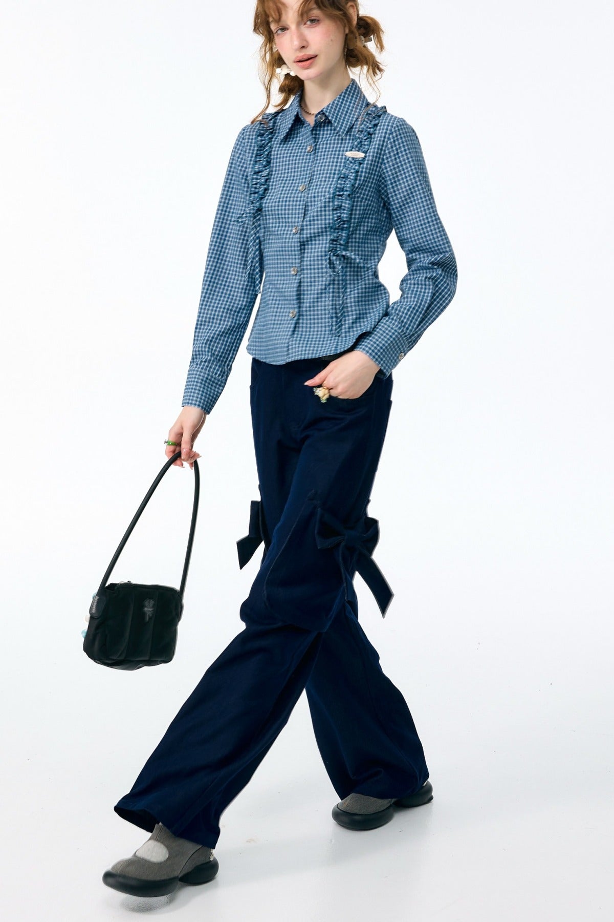 Blue Plaid Long Sleeve Shirt