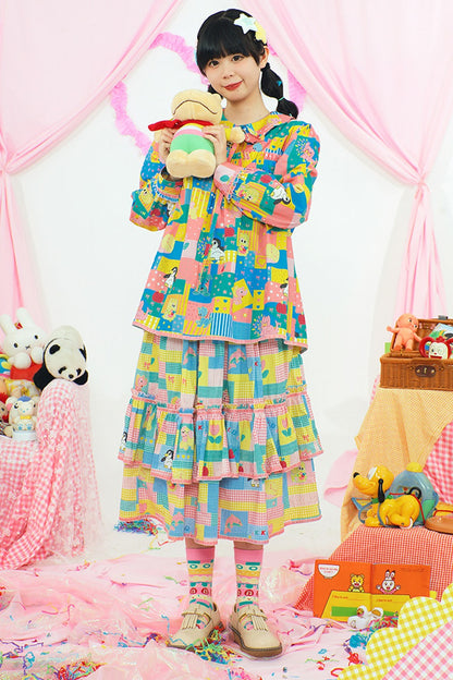 Jupe imprimée de style japonais