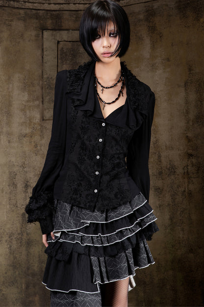 Layered Collar Chiffon Shirt