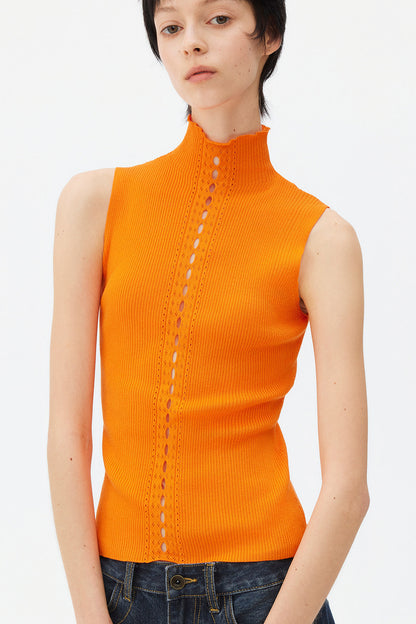 Gilet in maglia a coste in lyocell