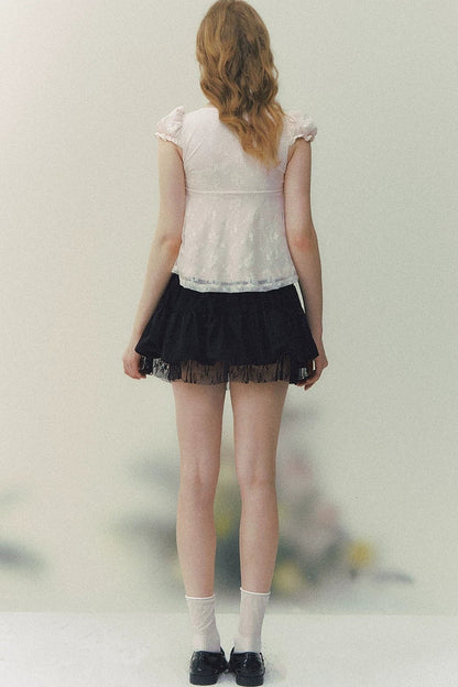 Summer Square Neck Bow Blouse