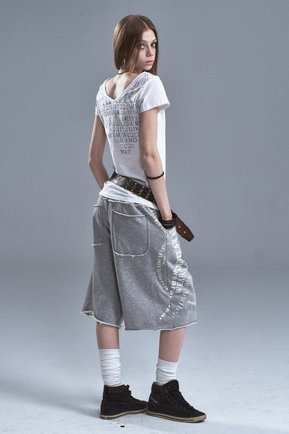 Silver Letter Terry Sweatpants