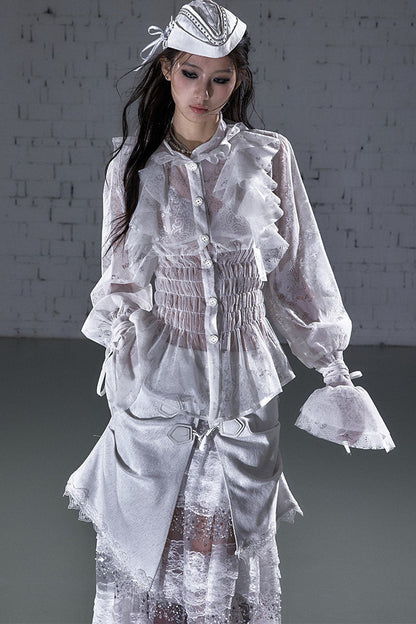 Lace Ruffle Collar Blouse