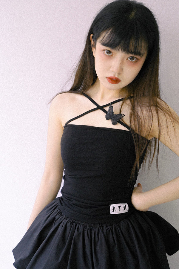Butterfly Cross Strap Knit Camisole