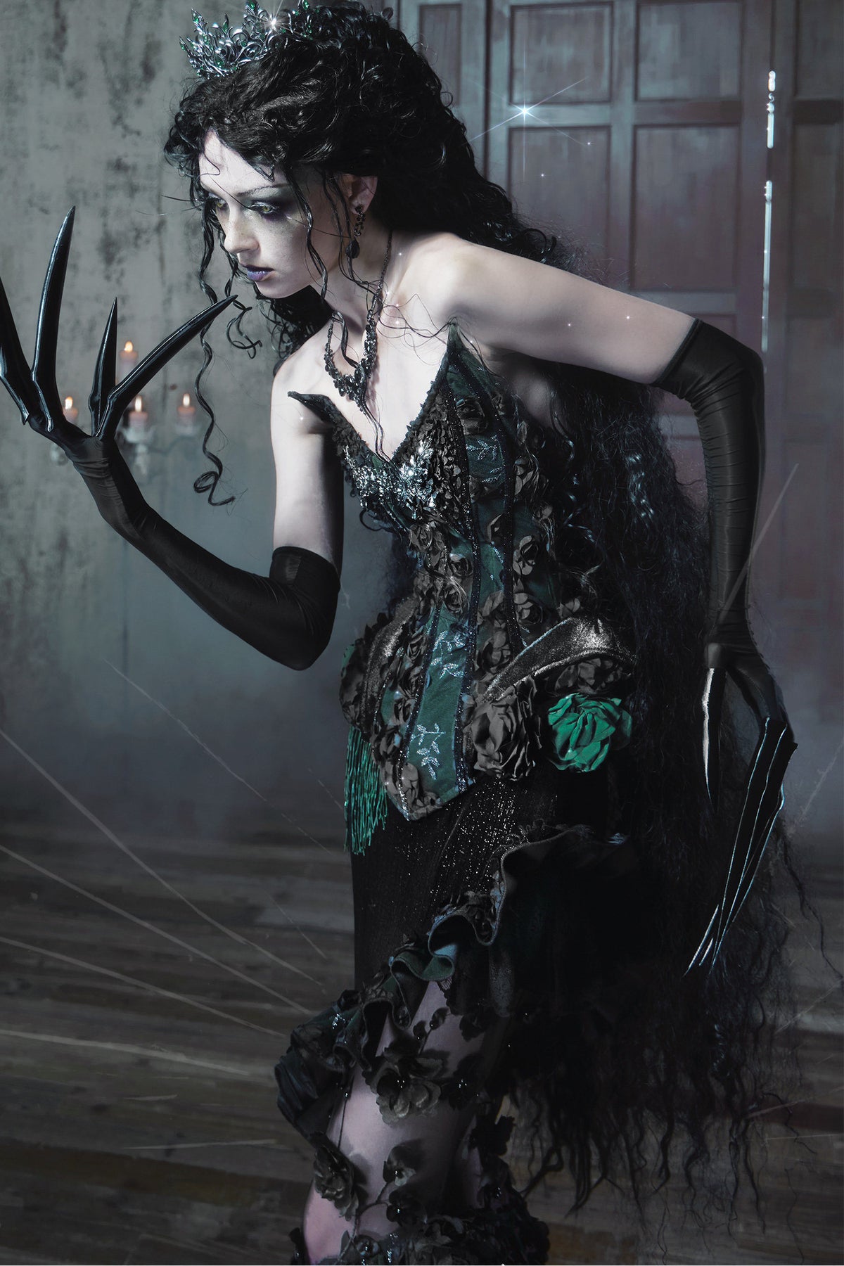 Gothic Fishbone Lace Corset Set-Up