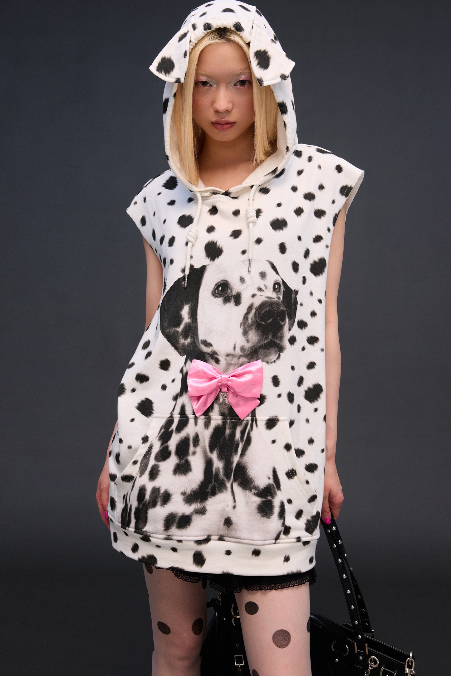 Dalmatian Print Sweatshirt Vest