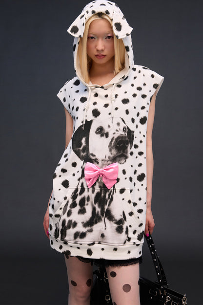 Dalmatian Print Sweatshirt Vest