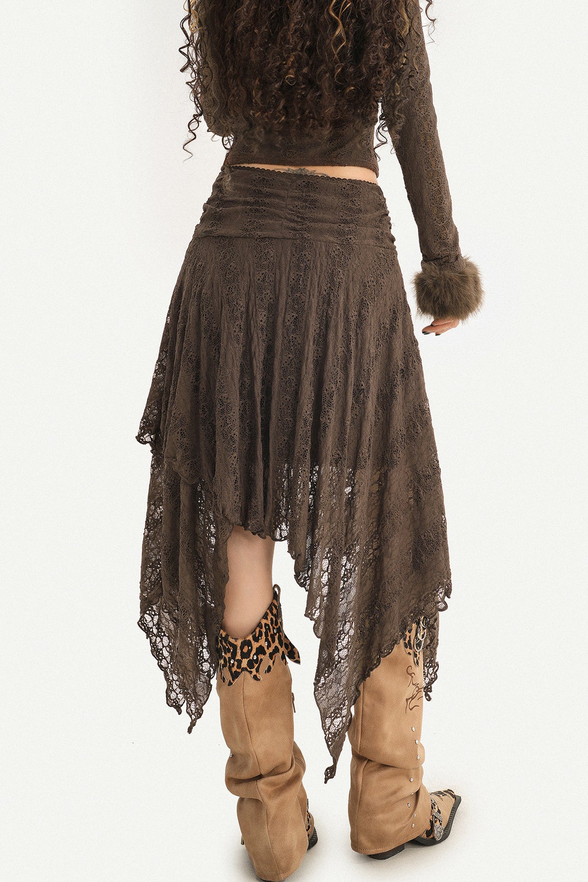 Irregular Layered Lace Skirt