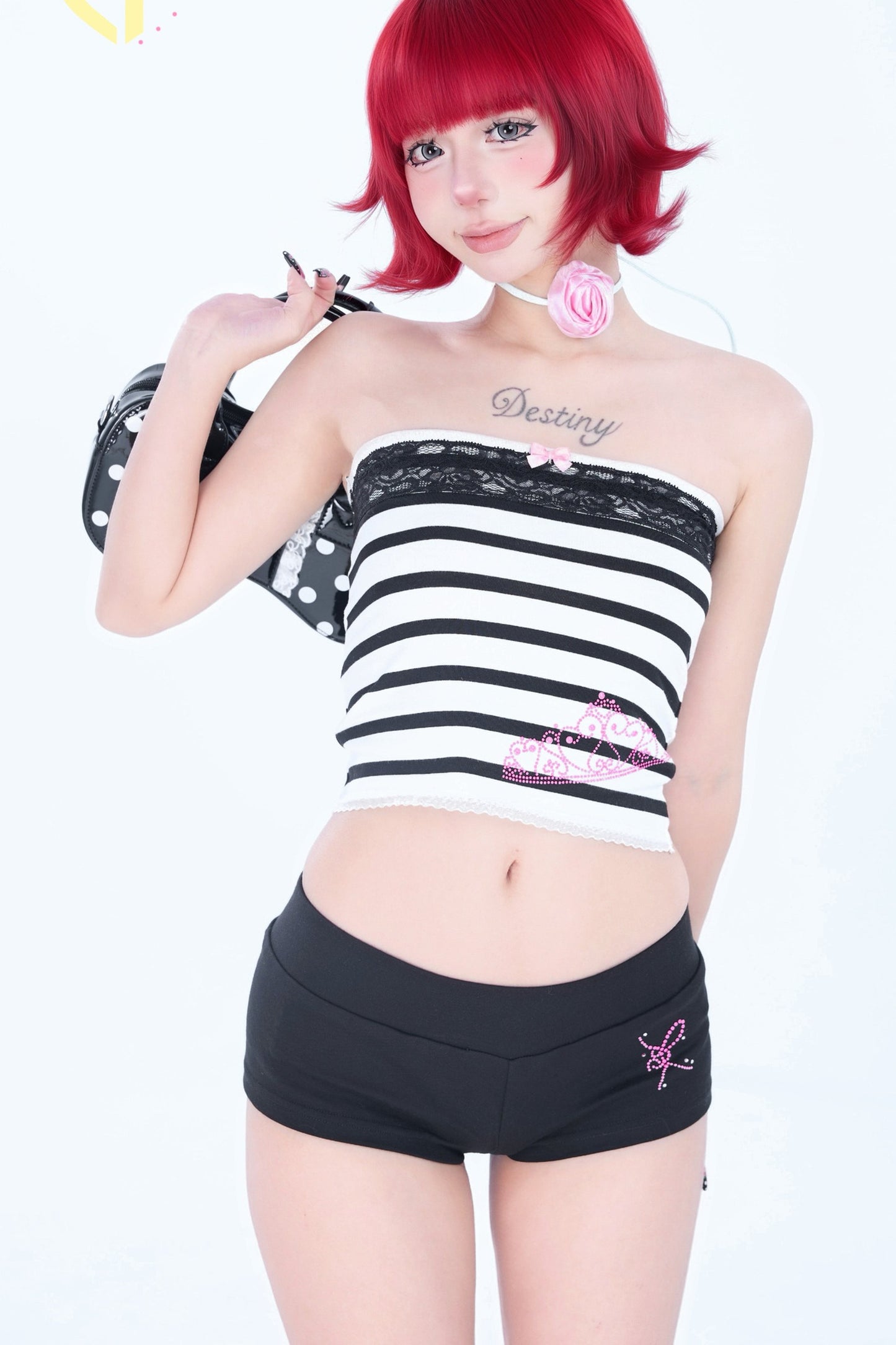 Rhinestone Low-Waist Shorts
