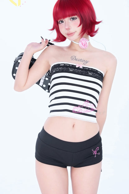 Rhinestone Low-Waist Shorts