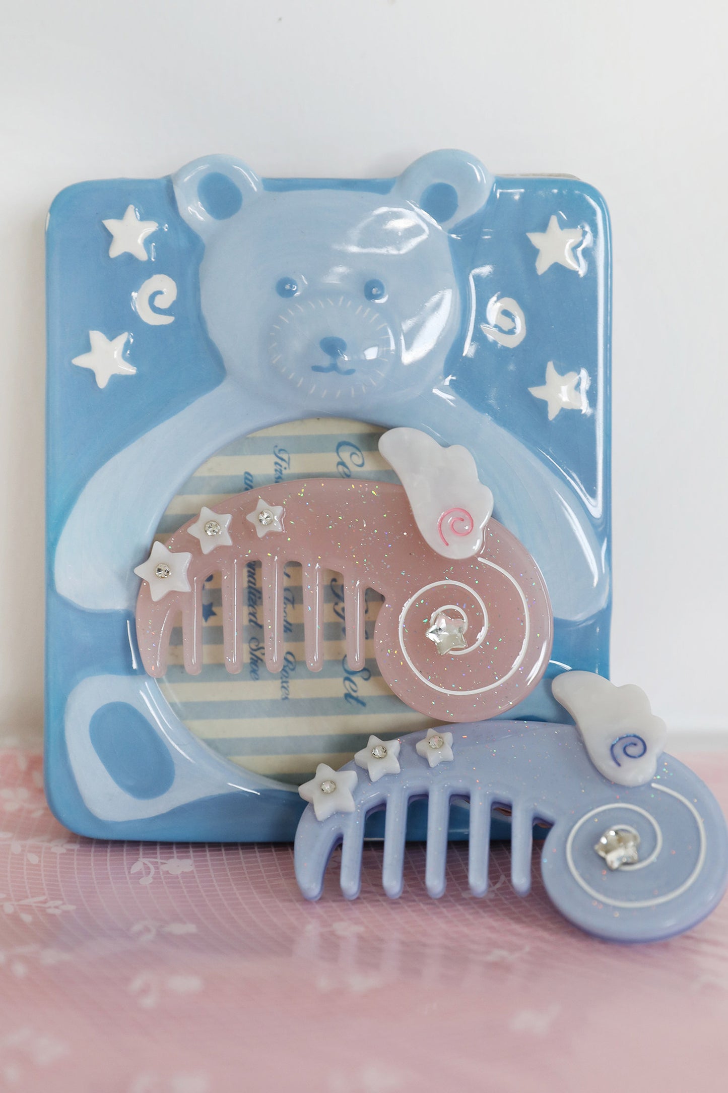 Pink Blue Comb Hair Clip
