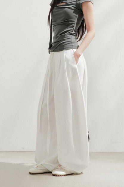 High-Waisted Tencel Wide-Leg Pants
