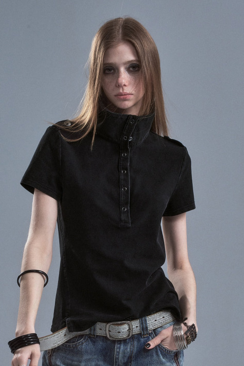 Distressed Pique Texture T-Shirt