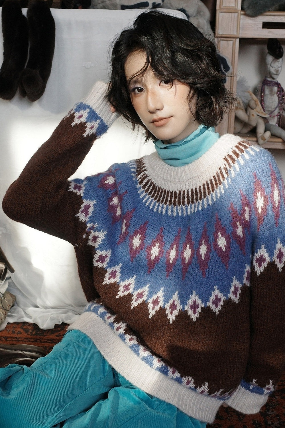 Coarse Knit Fair Isle Sweater
