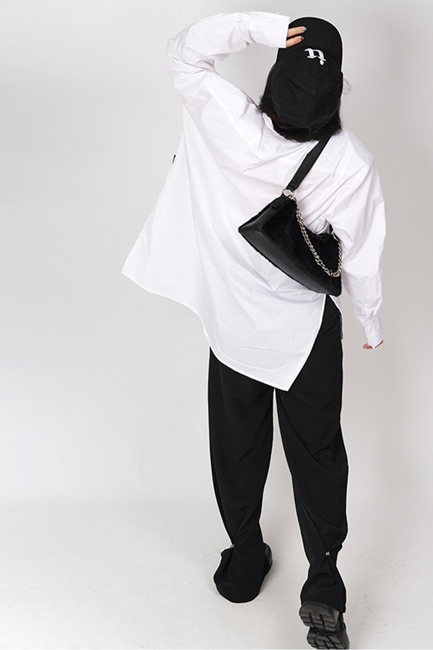 Solid Color Fur Underarm Crossbody Shoulder Bag