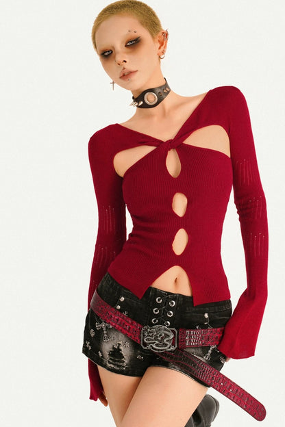 Twisted Hollow Knit Sweater