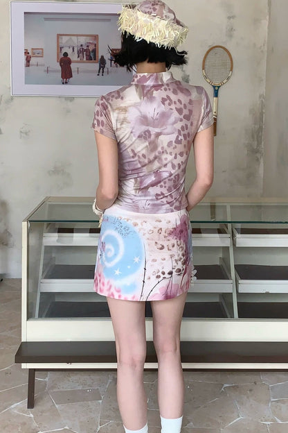 Lace Patchwork Cheongsam Top
