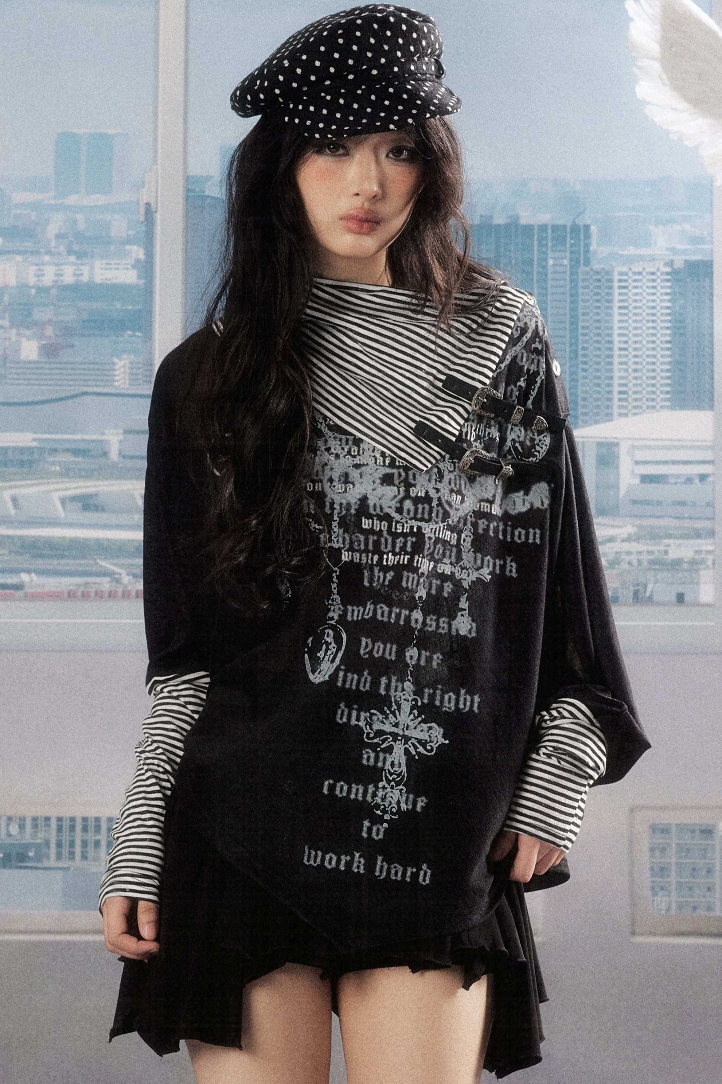 Asymmetrical Batwing Sun Protection Top Set-Up
