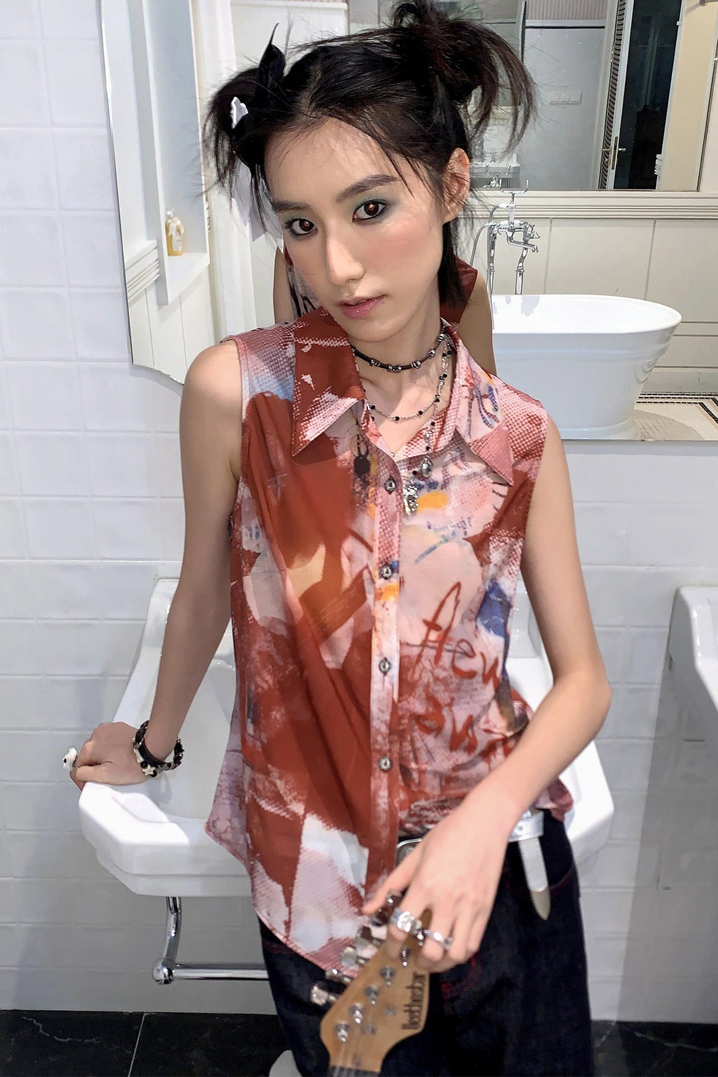 Vintage Portrait Print Top