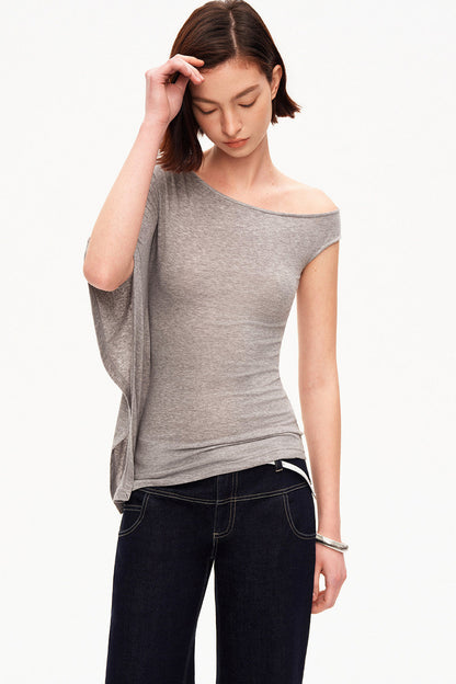 Tencel Asymmetric One-Shoulder Top