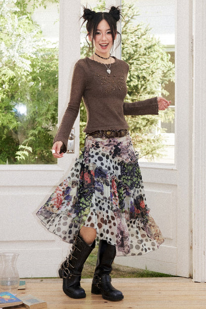 Butterfly Crochet Knit Top