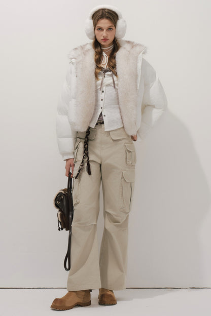White Cotton Puffer Coat