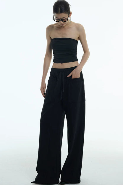 Double-Layer Wide-Leg Sweatpants