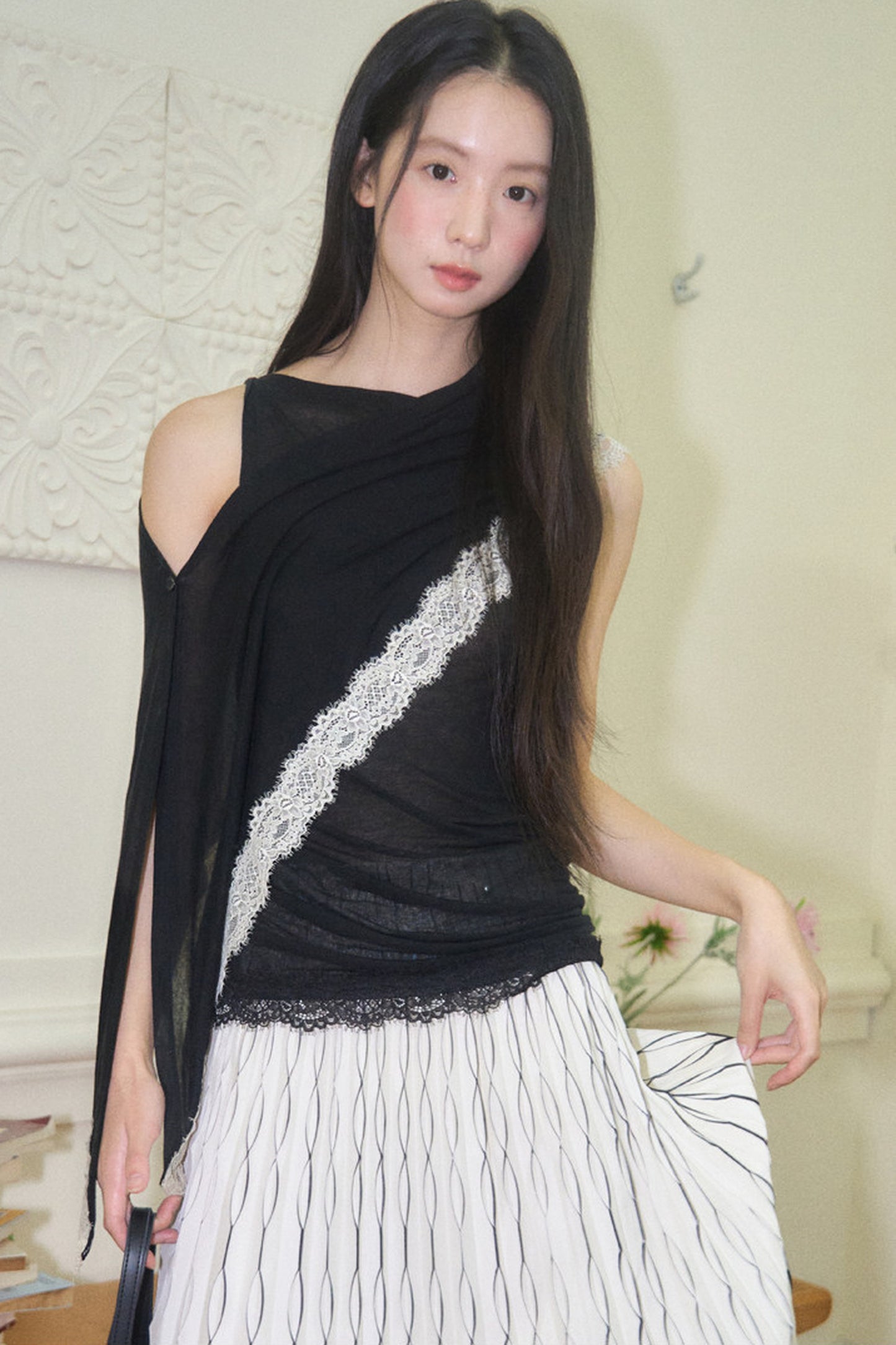 Tencel Linen Shawl Blouse Set