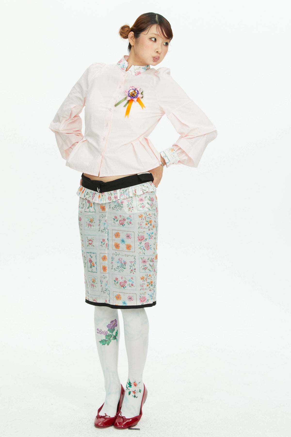 Retro-Strumpfhose mit Print