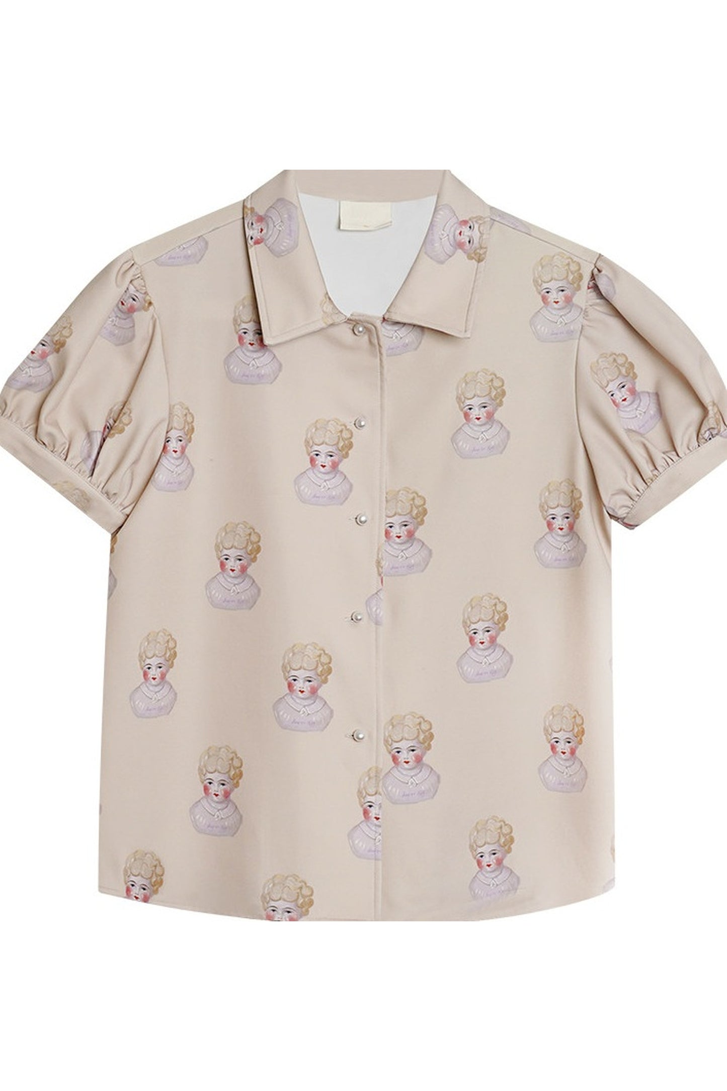 Camicia con stampa di bambola pecora dipinta a mano