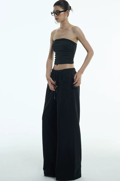 Double-Layer Wide-Leg Sweatpants