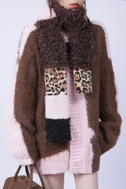 Sciarpa in peluche selvaggia a toppe