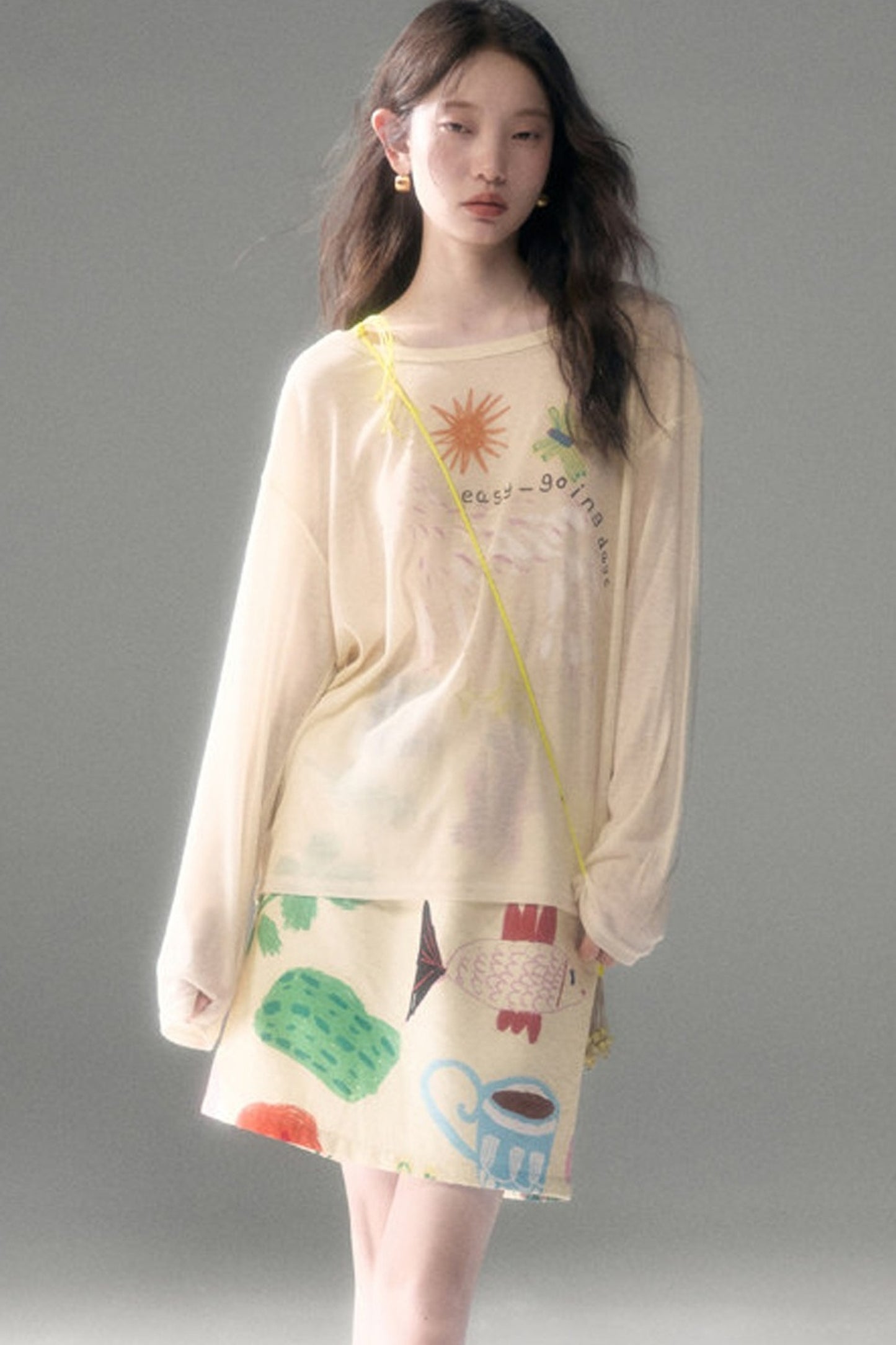 Fruit and Vegetable Print Skirt